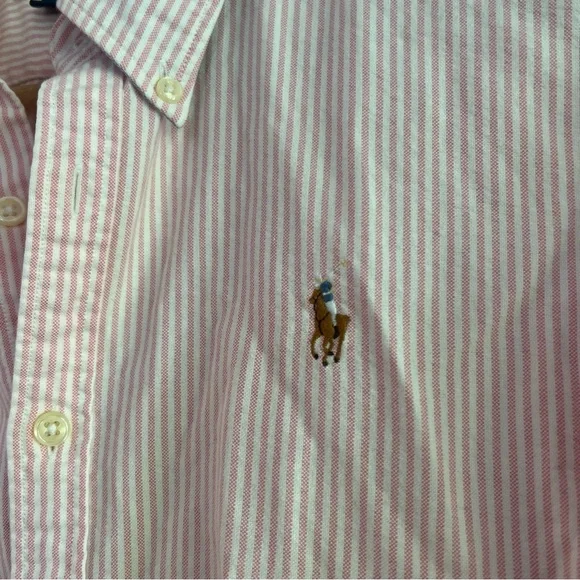 Polo by Ralph Lauren Men's Pink Striped Shirt - Picture 2 of 3